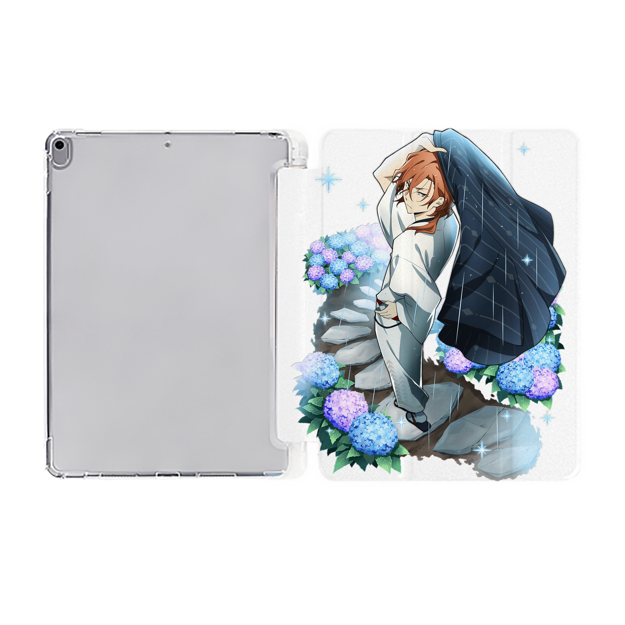 （画像用） 文豪ストレイドッグス Bungo Stray Dogs IPad ケース ペン収納付き 三つ折りスタンド PUレザー×シリコン 対応機種9.5/10.5/10.9インチ